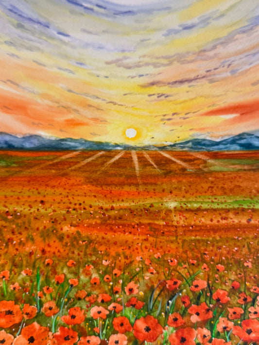 “Crimson Horizon” — Tatiana Mereacre (2024)