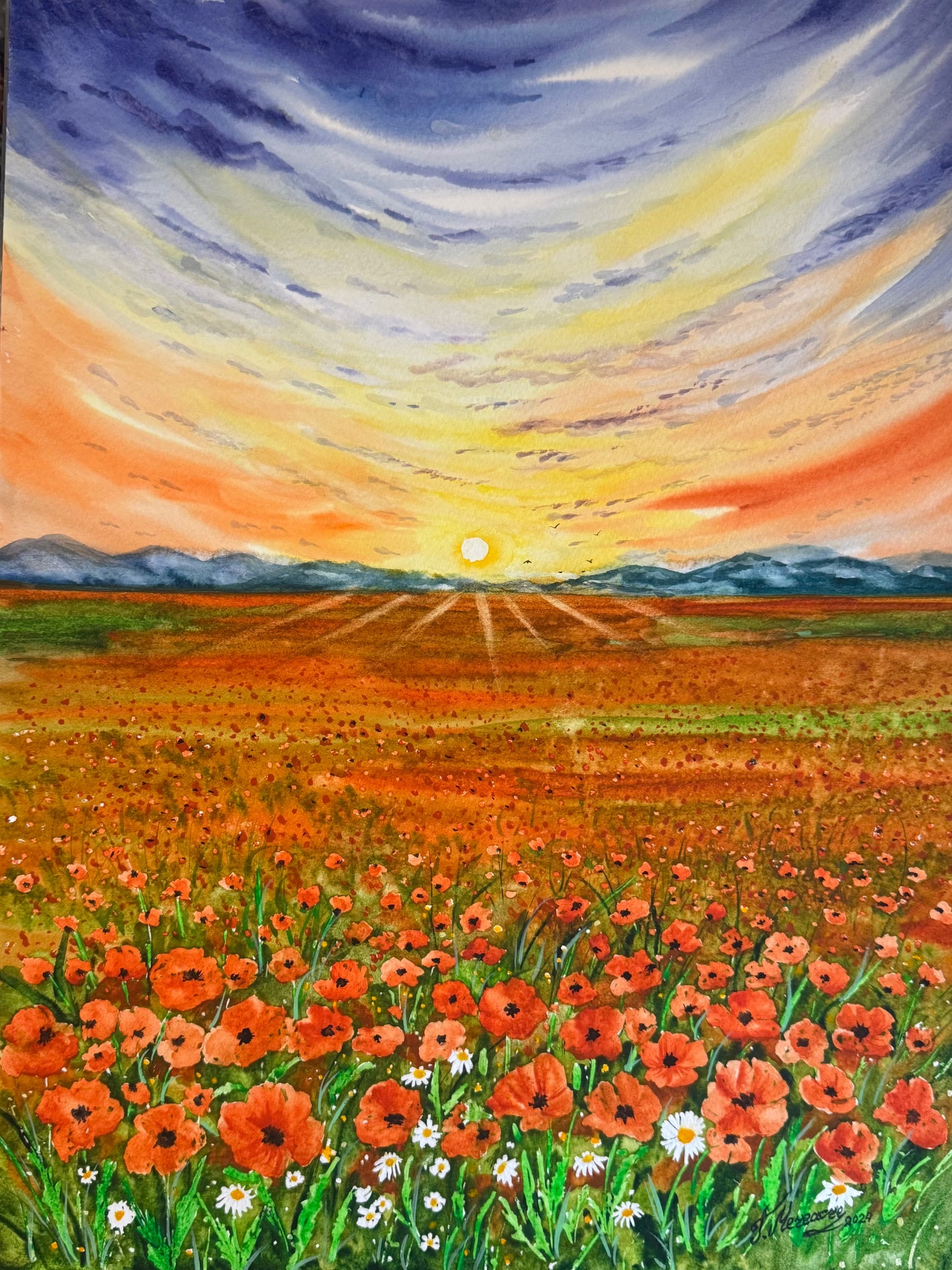 “Crimson Horizon” — Tatiana Mereacre (2024)