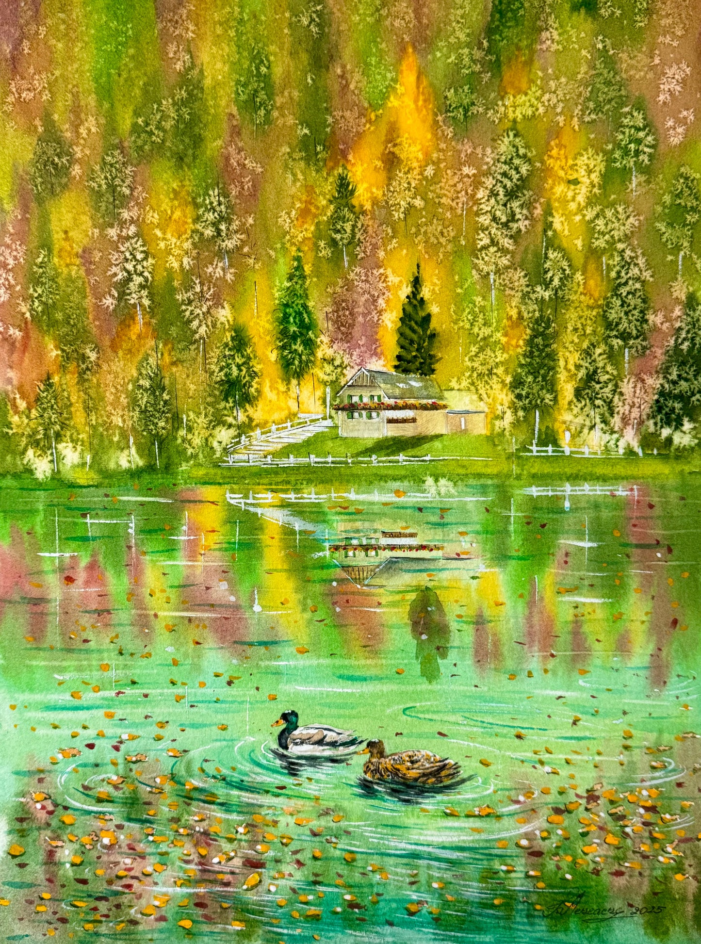 "November at Fusine Lakes" — Tatiana Mereacre (2025)